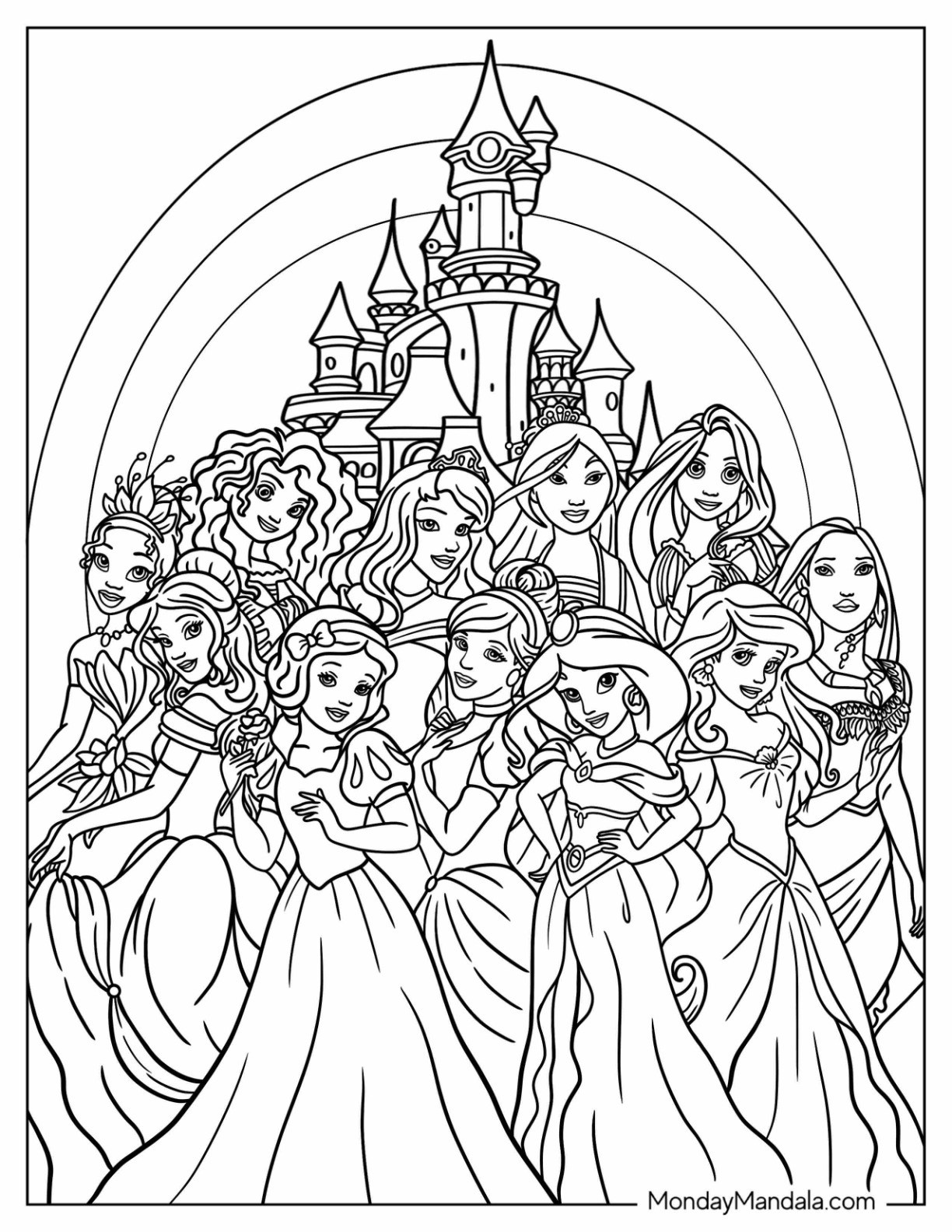 36 Disney Princess Coloring Pages Free PDF Printables Worksheets Library