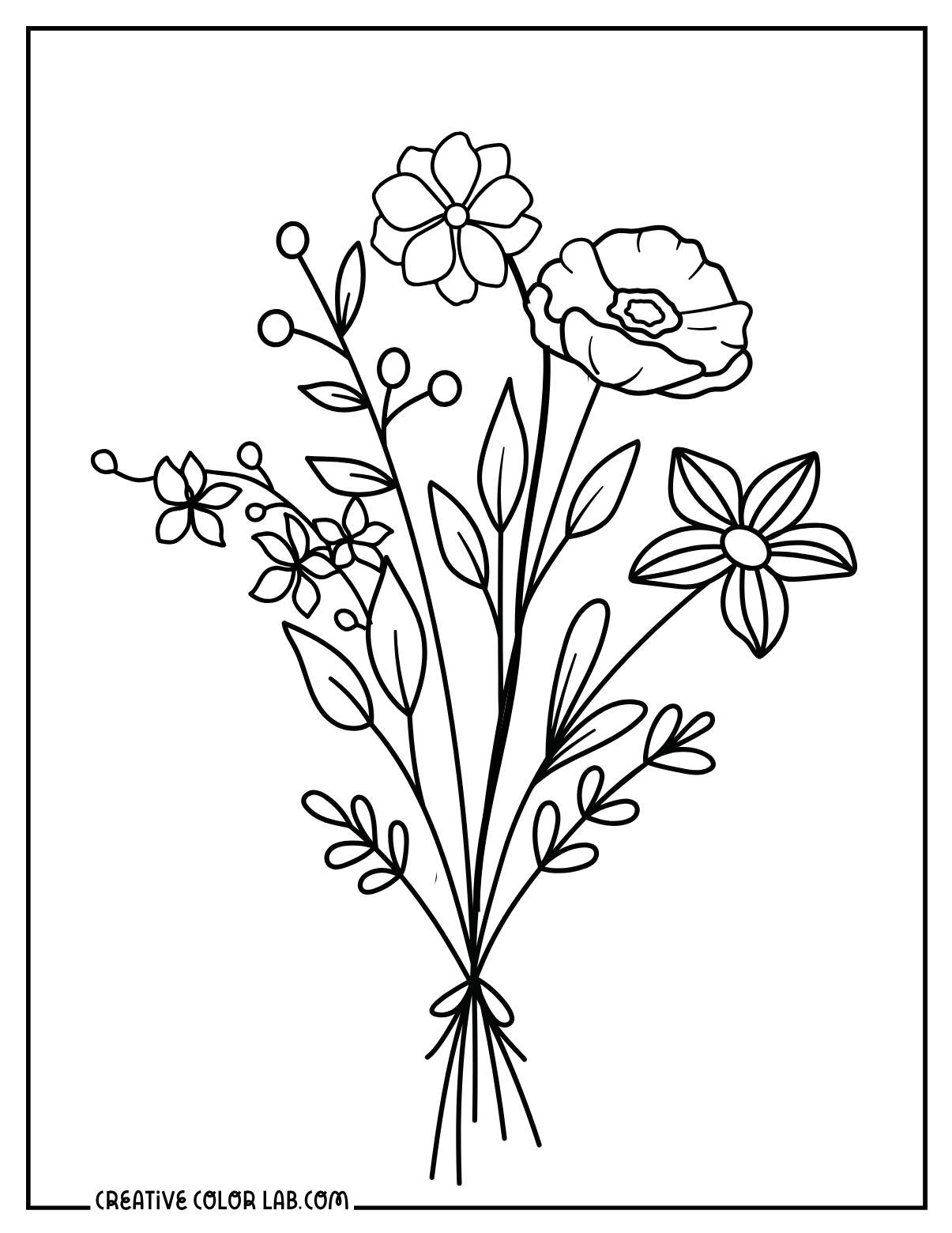 flower bunch coloring pages