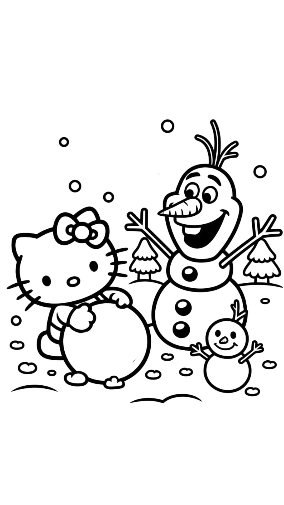 christmas hello kitty coloring page