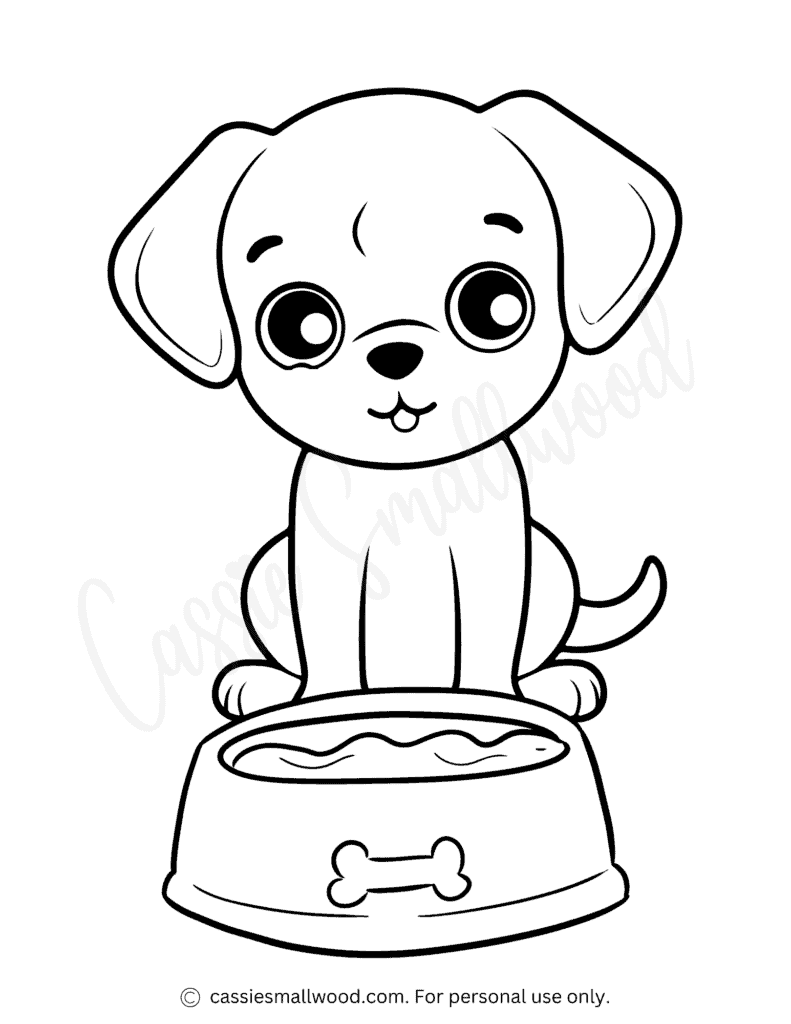 cute puppy color pages
