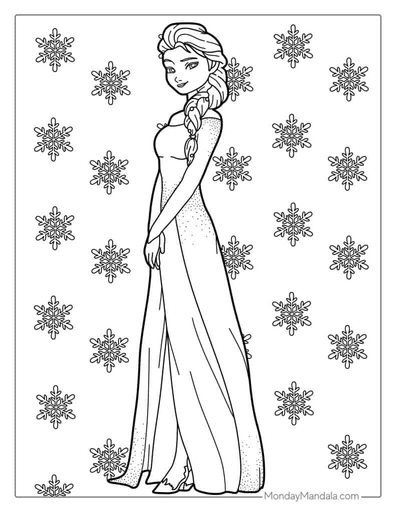 Queen Elsa Coloring Page