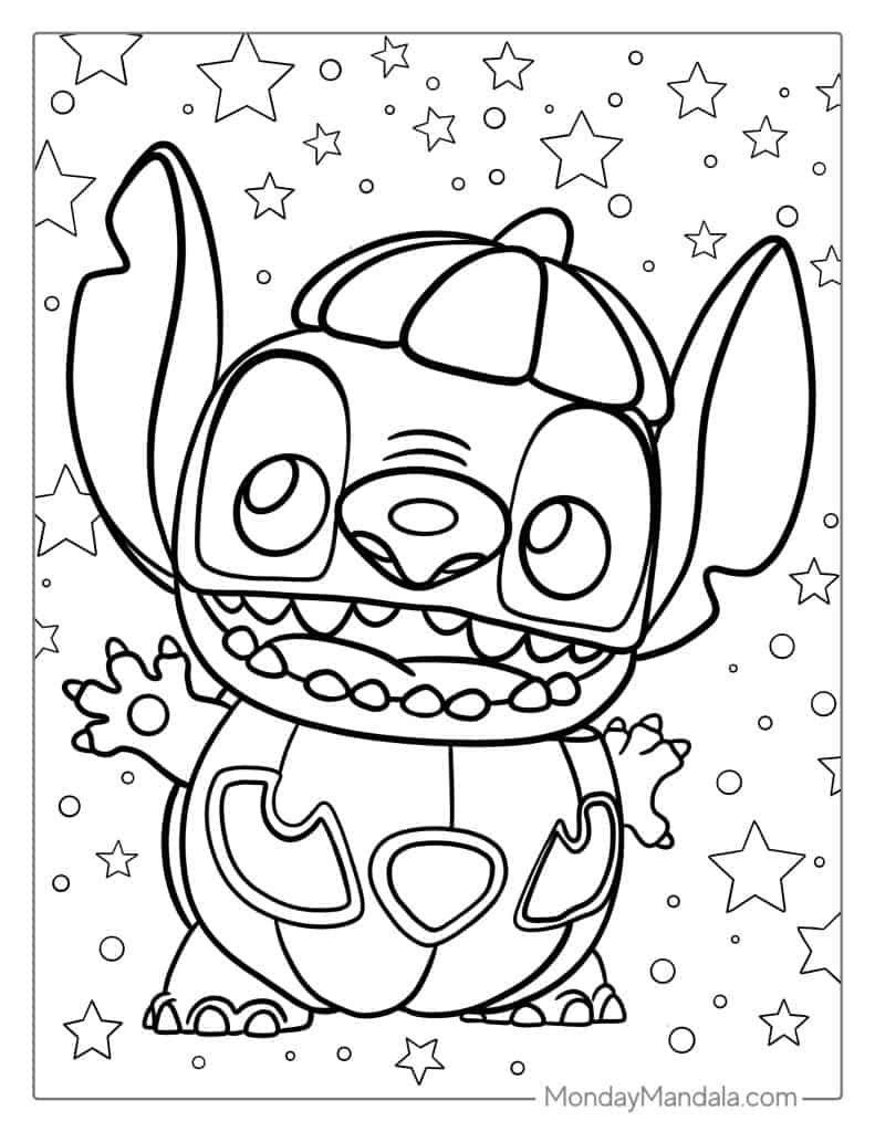 Stitch Halloween Coloring Pages