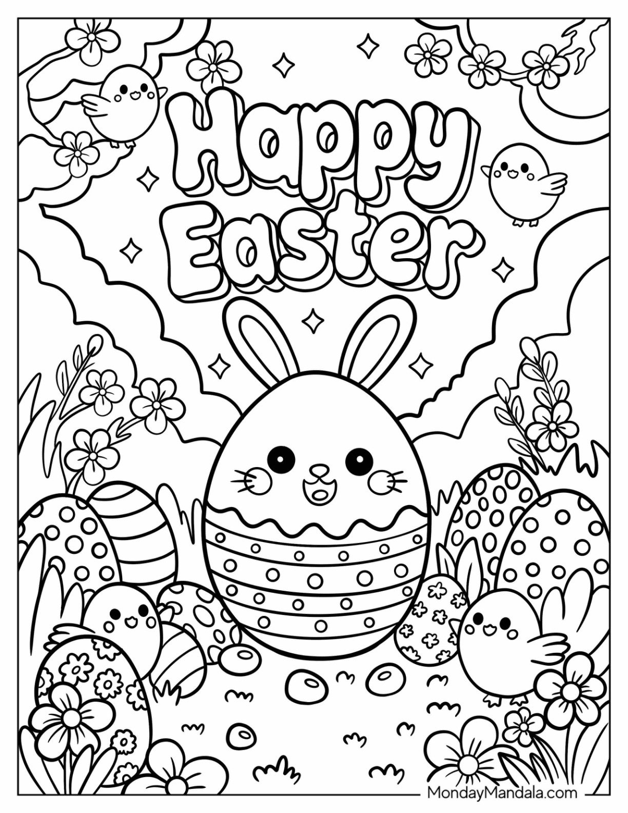 easter egg printable coloring pages