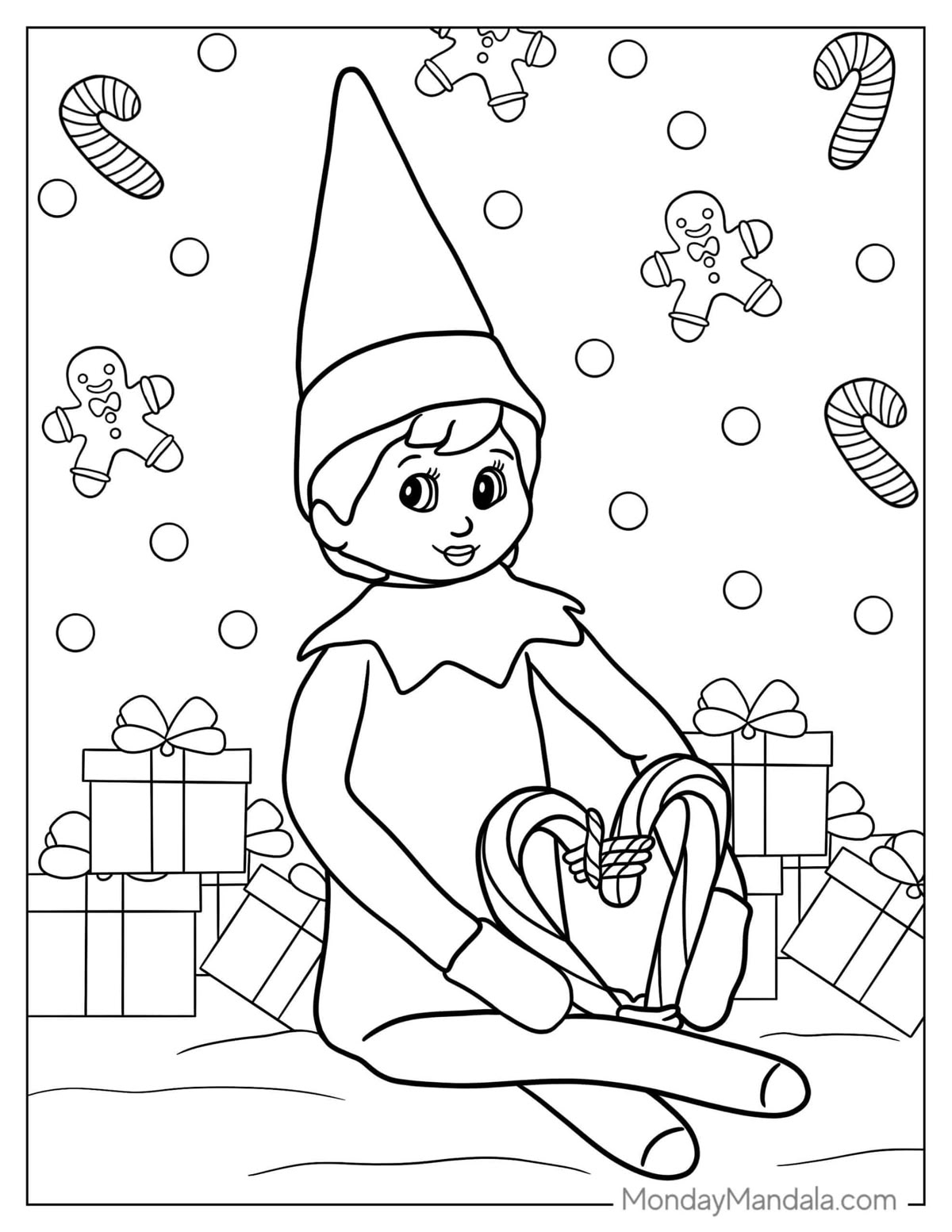 Elf On Shelf Coloring Page