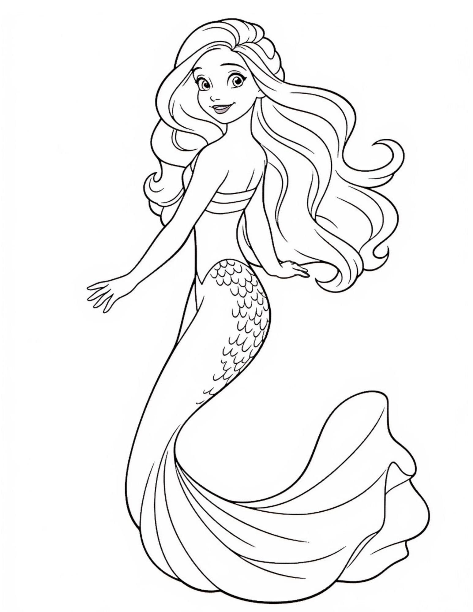 Mermaid Color Pages Free