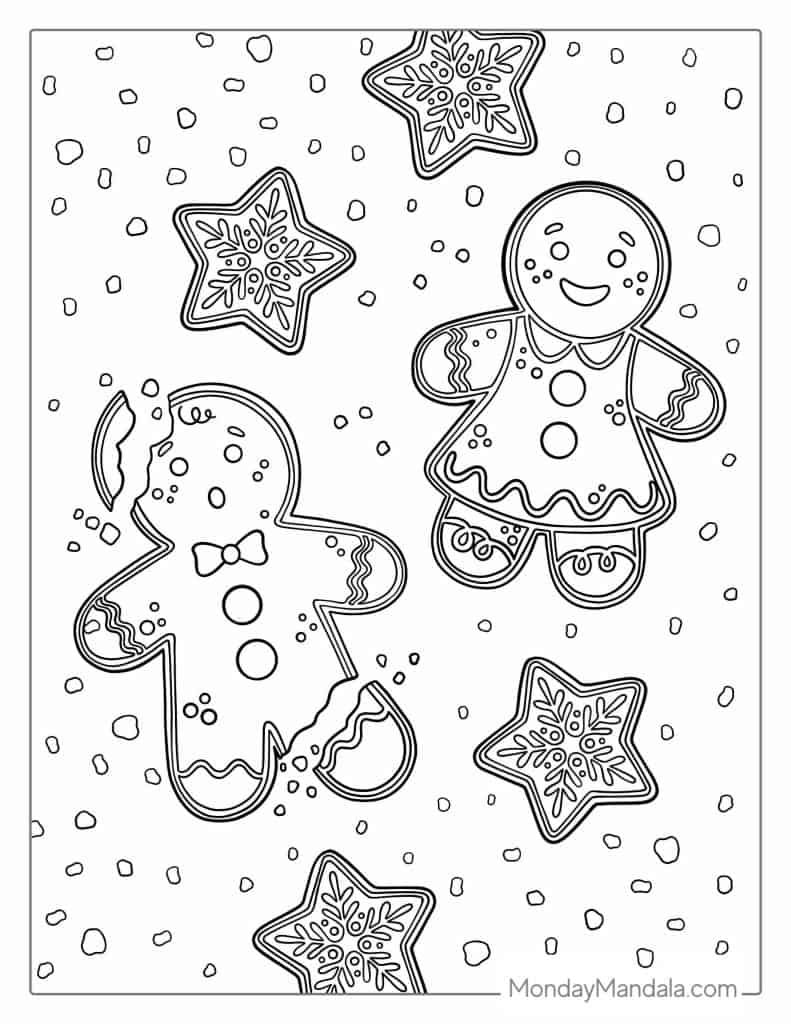 gingerbread christmas coloring pages