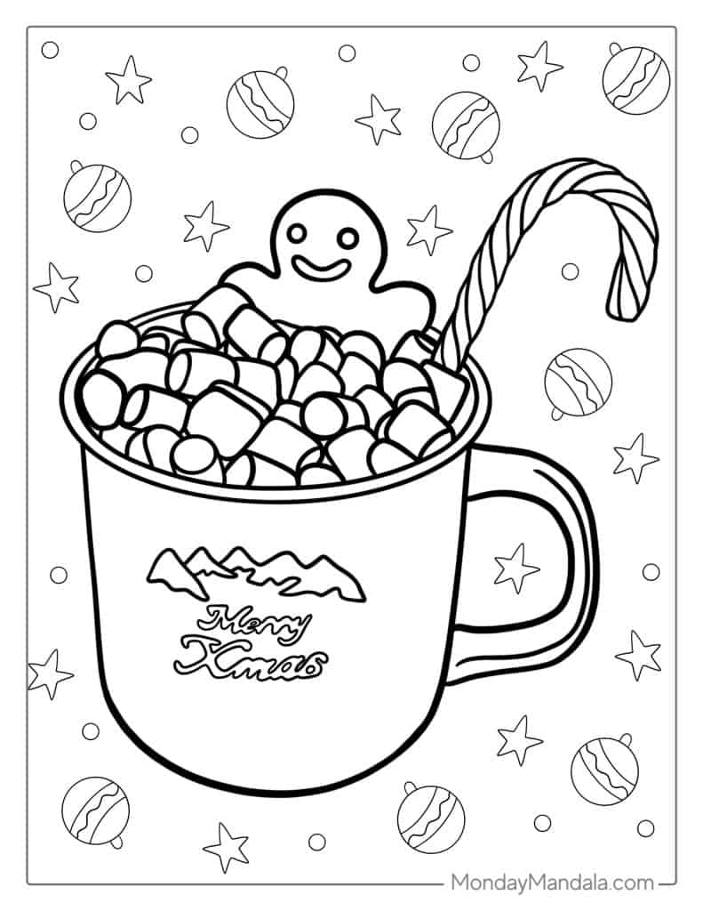 christmas gingerbread coloring pages