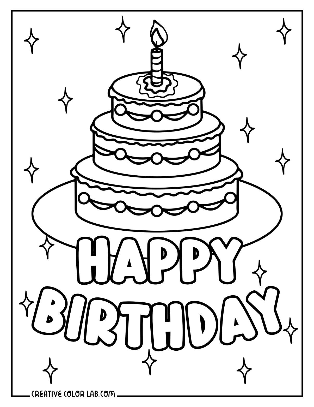 birthday cake coloring pages