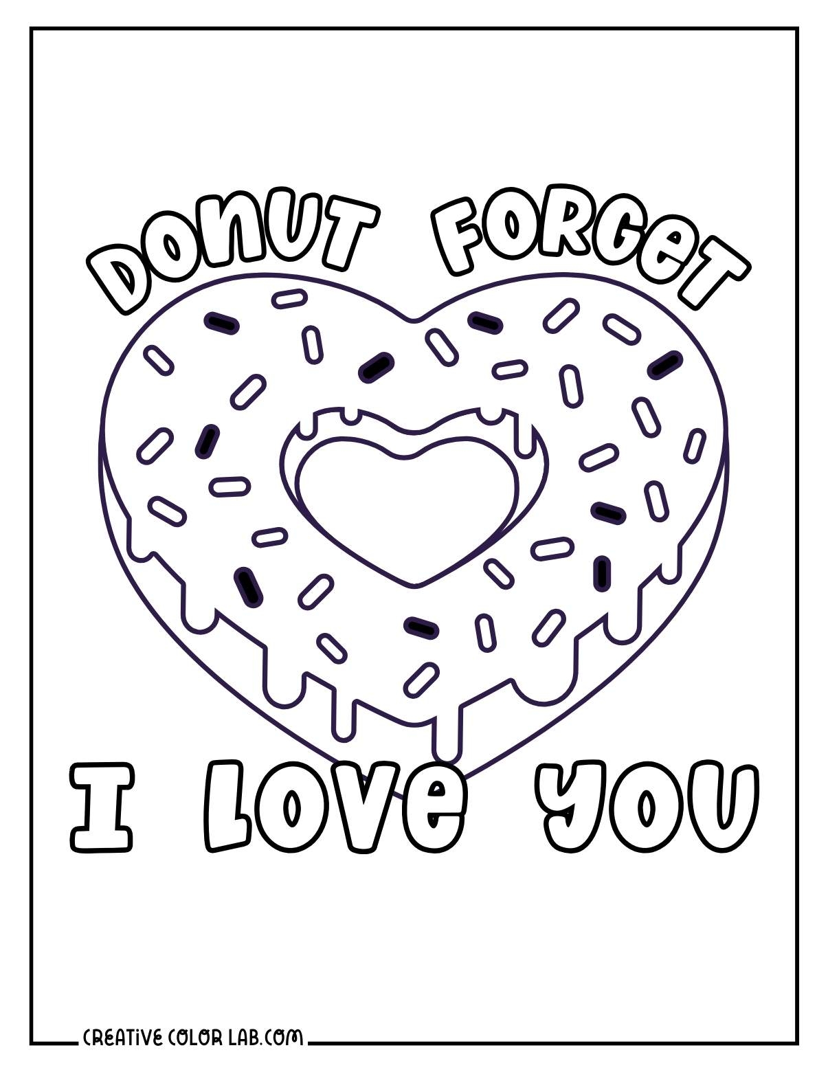 I Love You Color Pages
