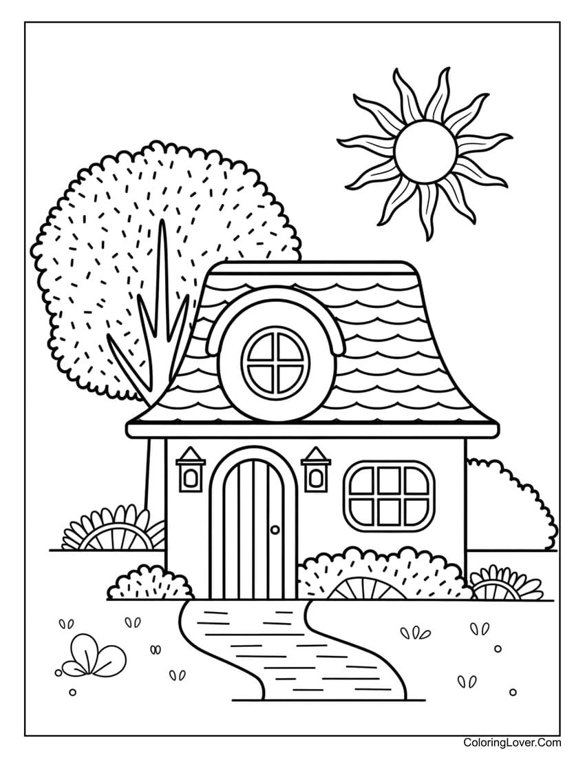 Printable House Coloring Pages