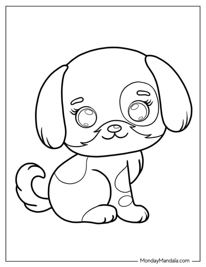 coloring pages cute puppy