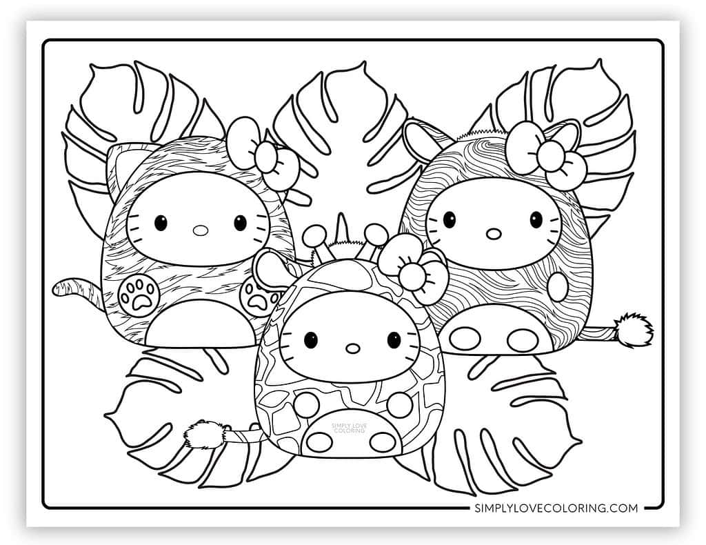 marshmallow hello kitty coloring page