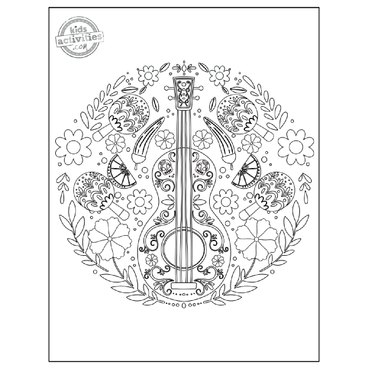 5 Beautiful Day Of The Dead Coloring Pages For Dia De Muertos Celebration Kids Activities Blog