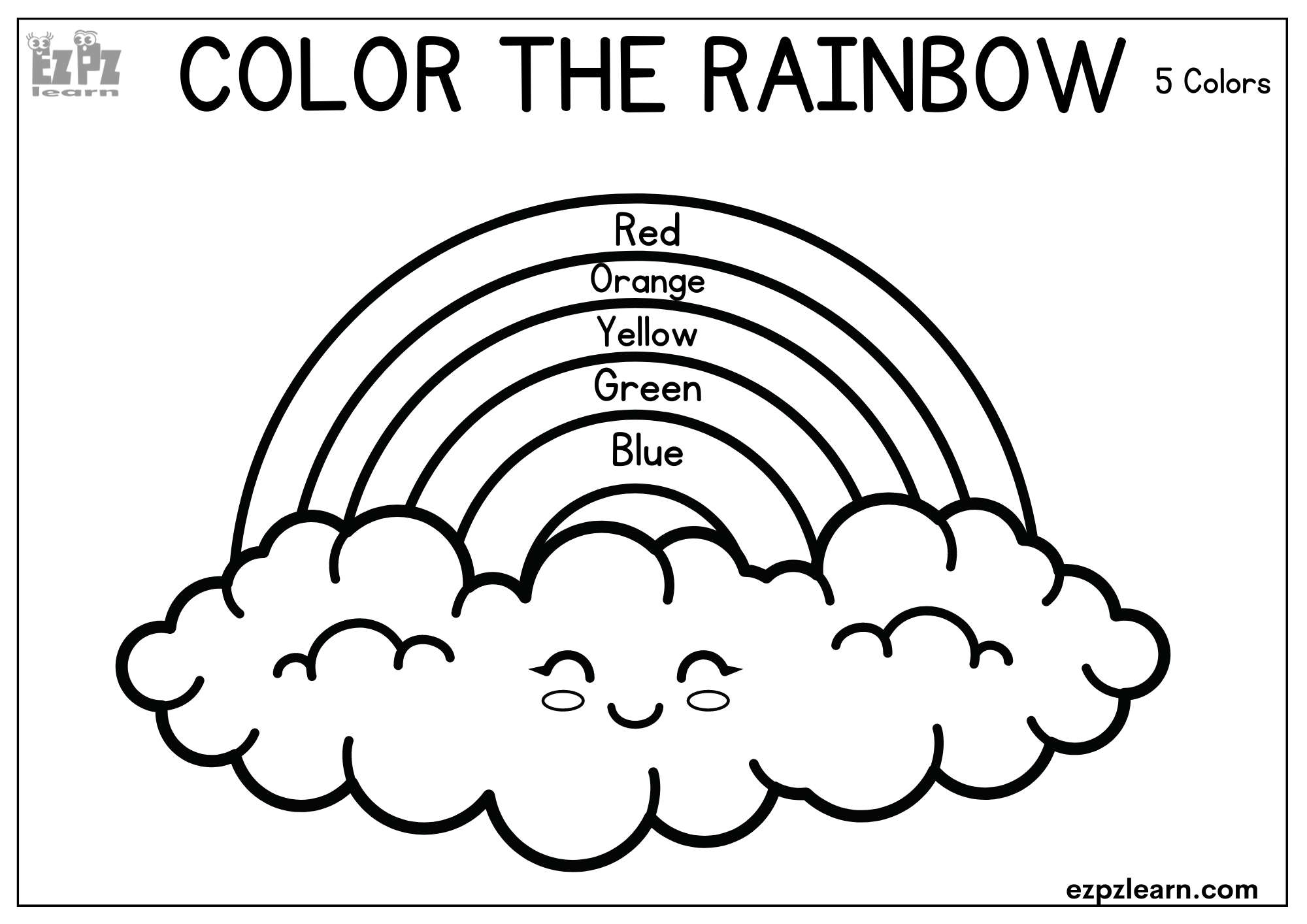 Worksheet Preschool Rainbow Coloring Page