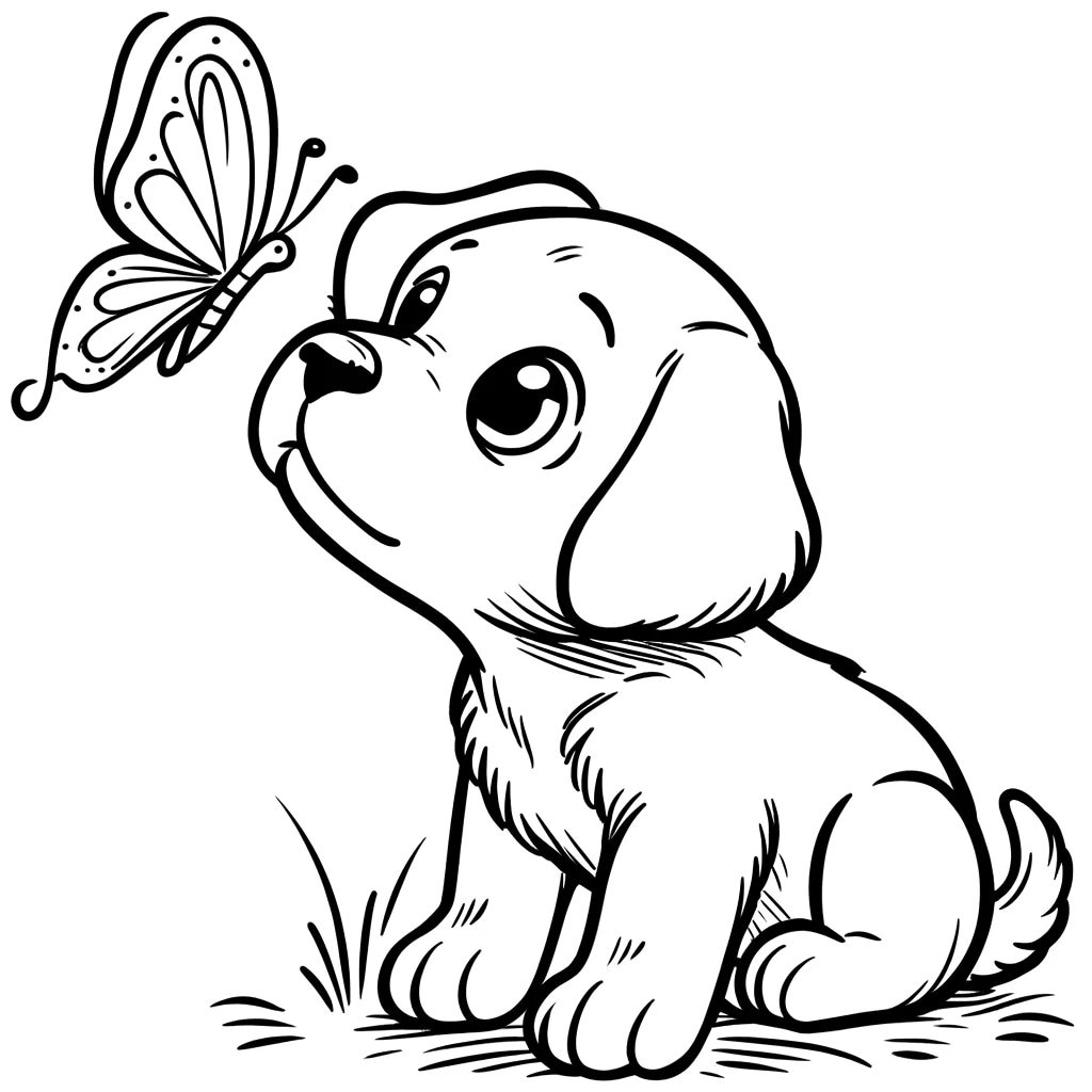 Adorable Puppy Coloring Pages