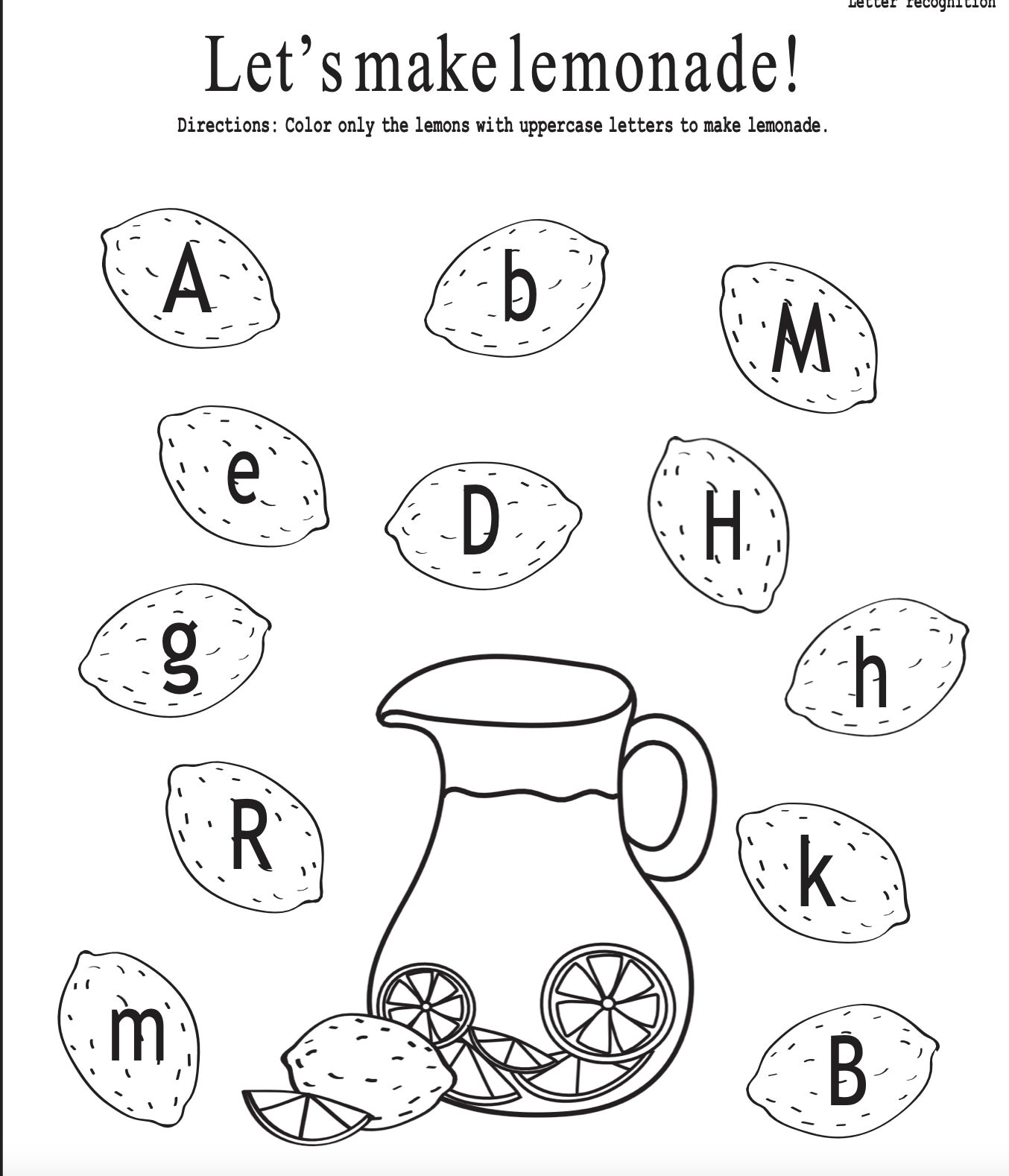 coloring worksheet for kindergarten