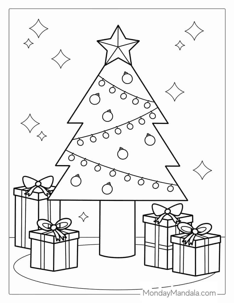 50 Christmas Tree Coloring Pages Free PDF Printables 