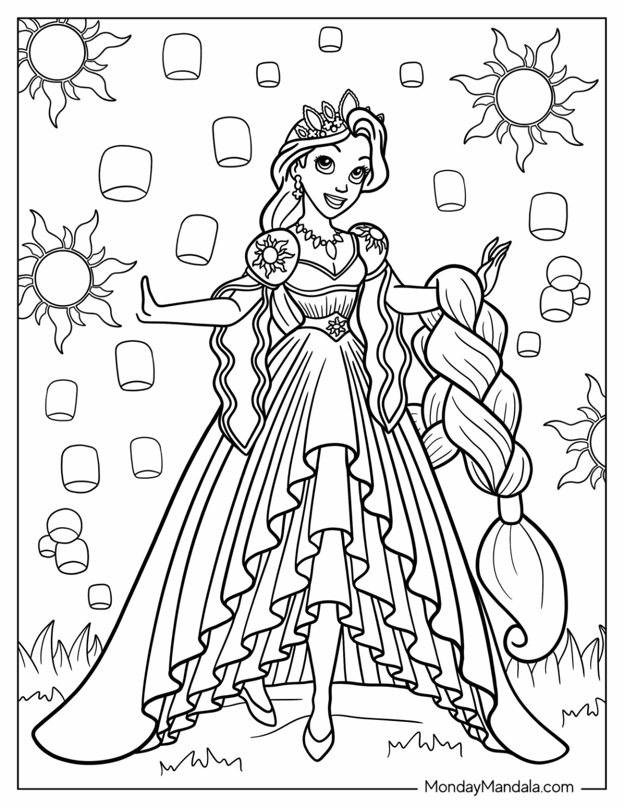 princess coloring pages for free