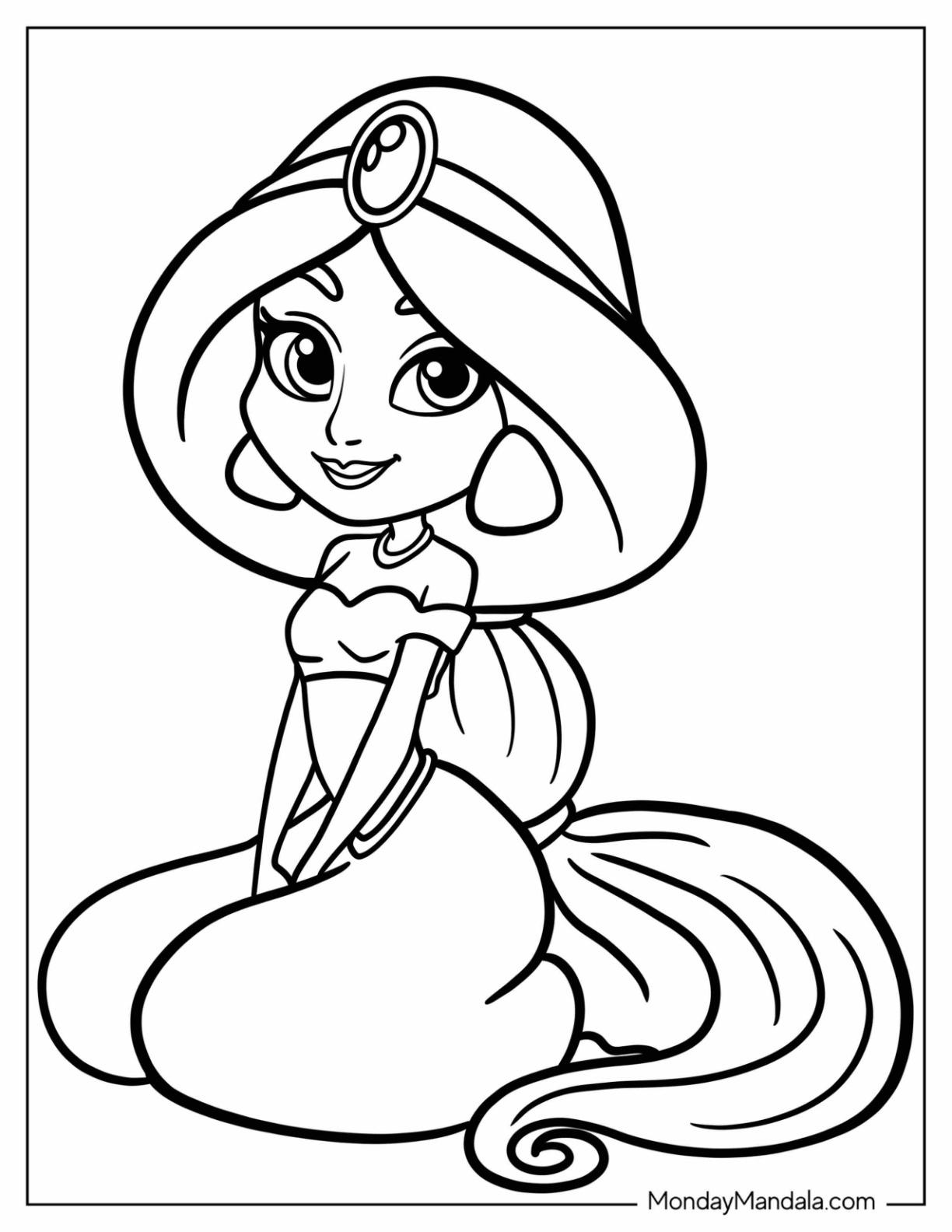 500 Princess Coloring Pages Free PDF Printables Worksheets Library