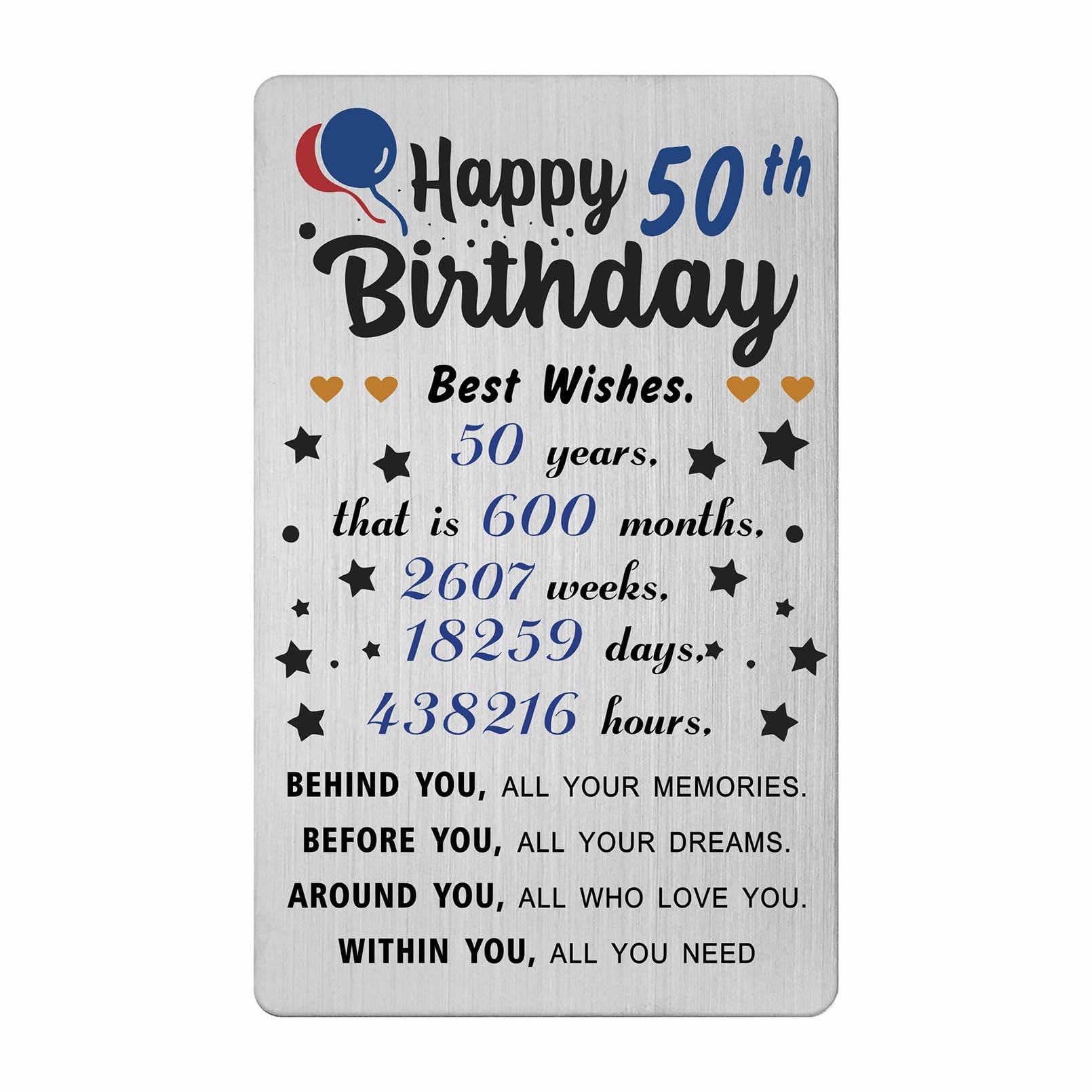 50th Birthday Gifts For Men Metal Birthday Cards Husband Dad 50 Year Old EBay