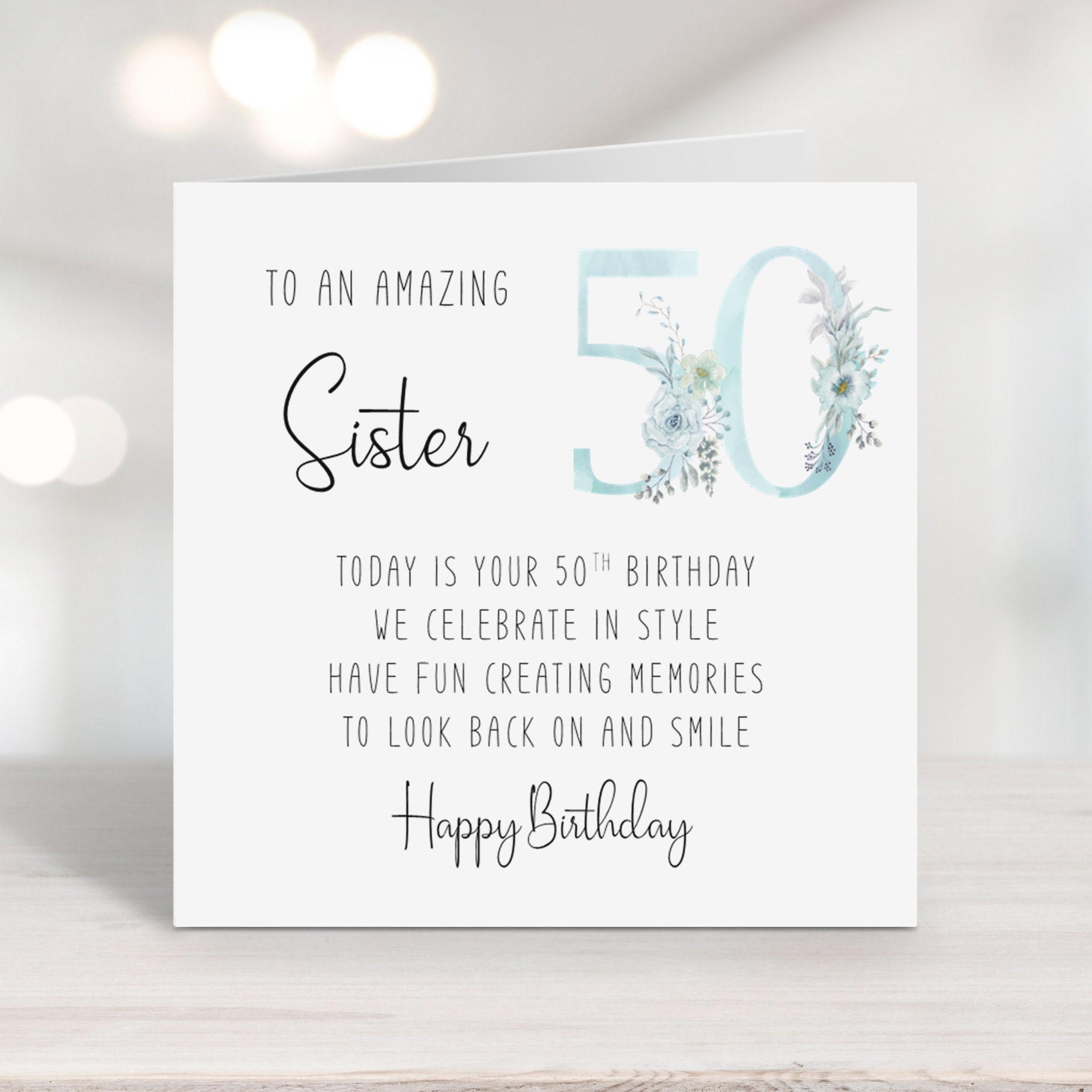 birthday wishes for sister 50th