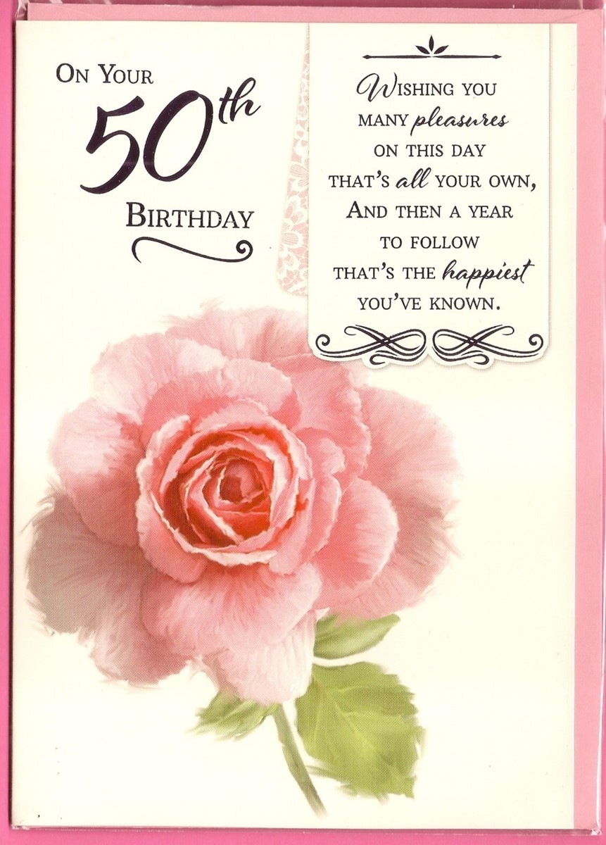 50th Happy Birthday Greeting Card 50 Years Old For Her Female Traditional Verse EBay
