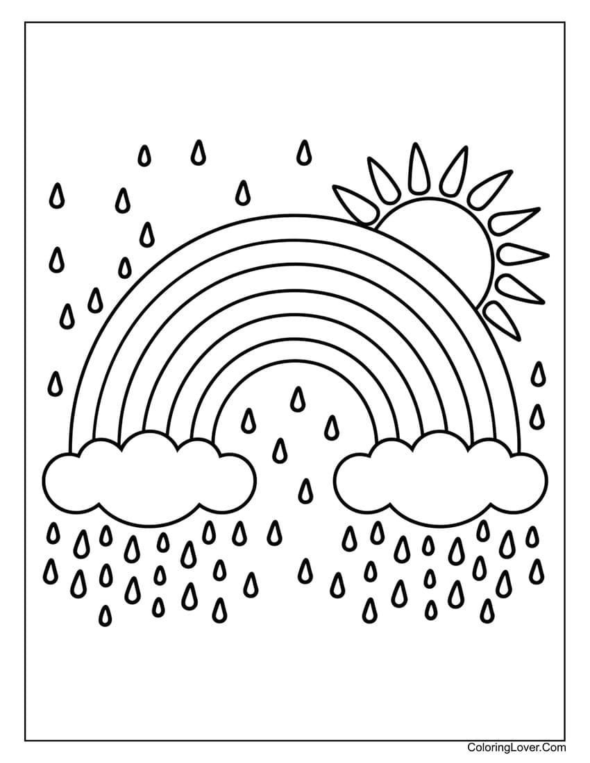 rainbow colouring in page