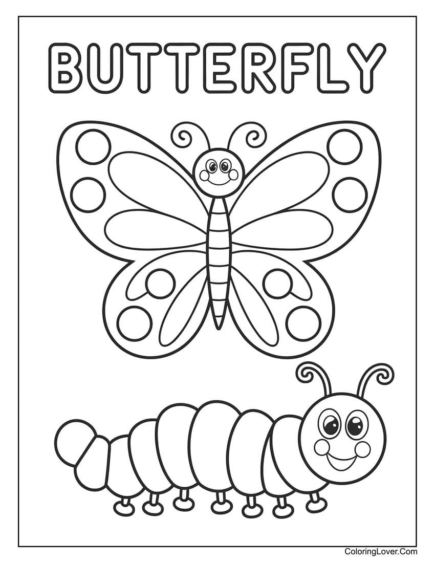 butterfly coloring pages for kids