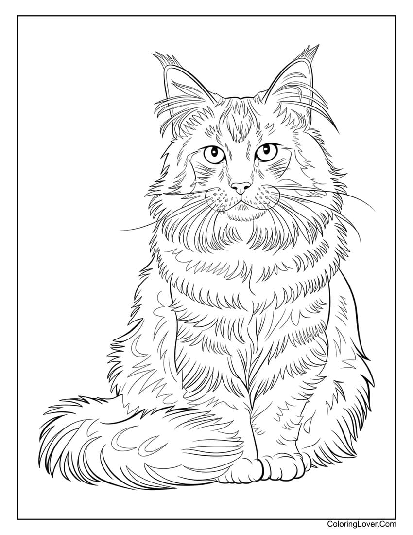realistic cat coloring pages