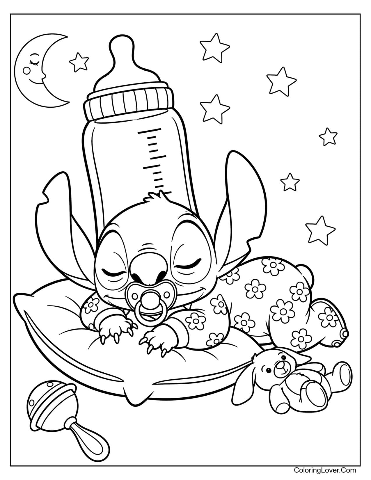 adorable cute stitch coloring pages