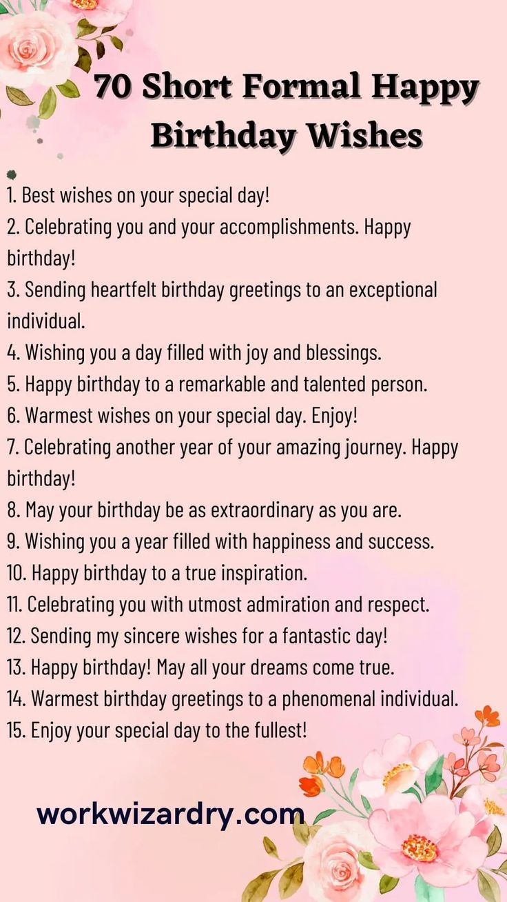 Short Birthday Wishes Messages