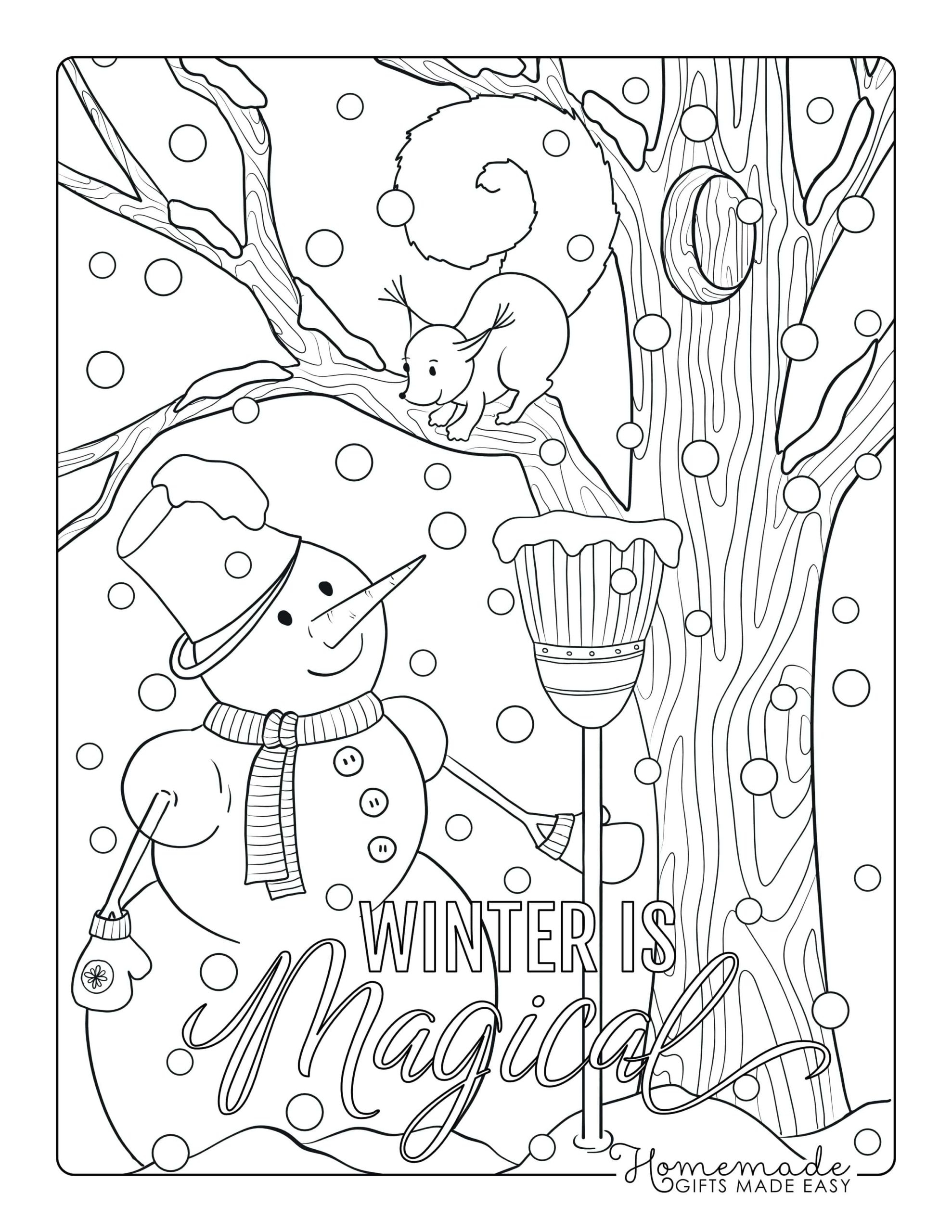 winter holiday coloring pages