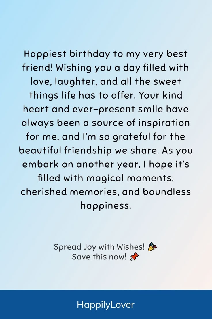 best friend birthday wishes long