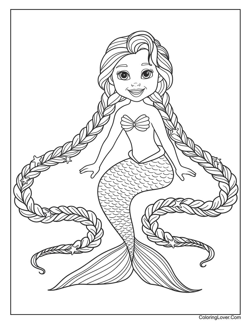 beautiful mermaid coloring pages