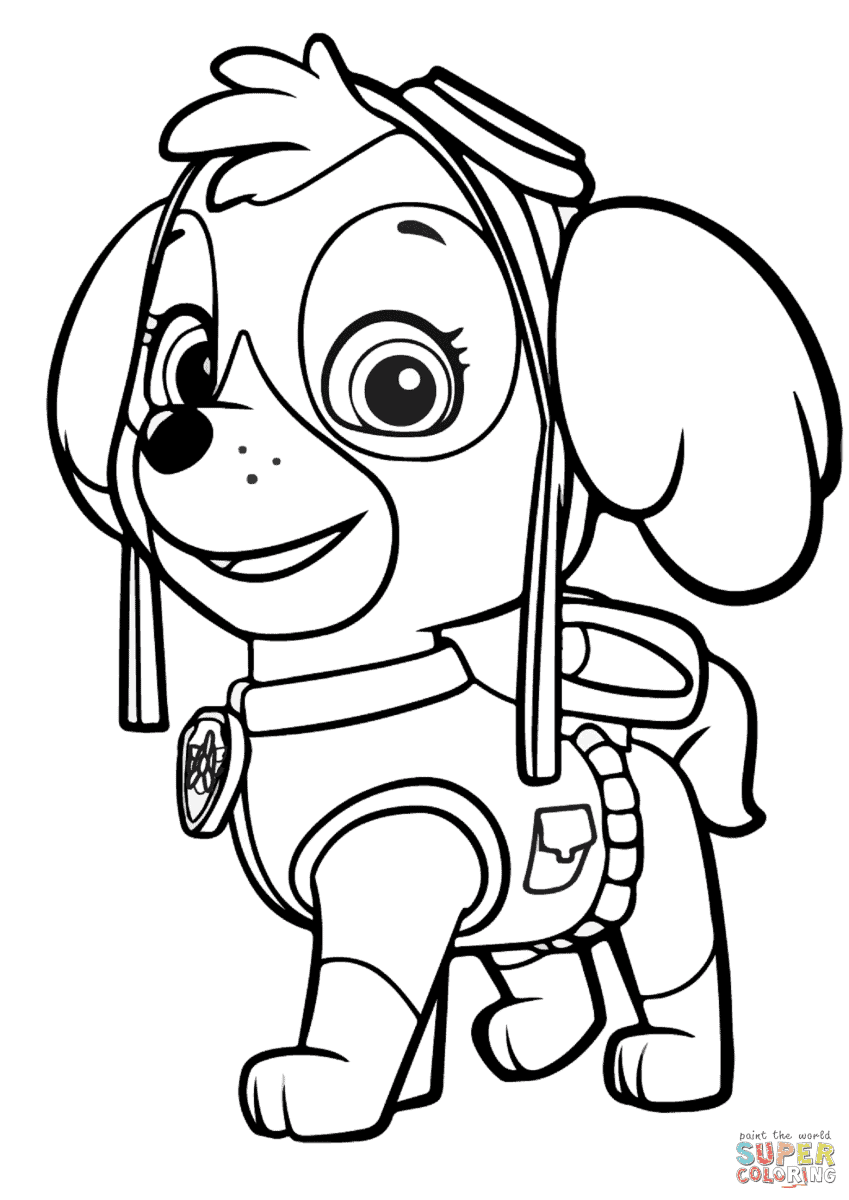Skye Paw Patrol Coloring Page