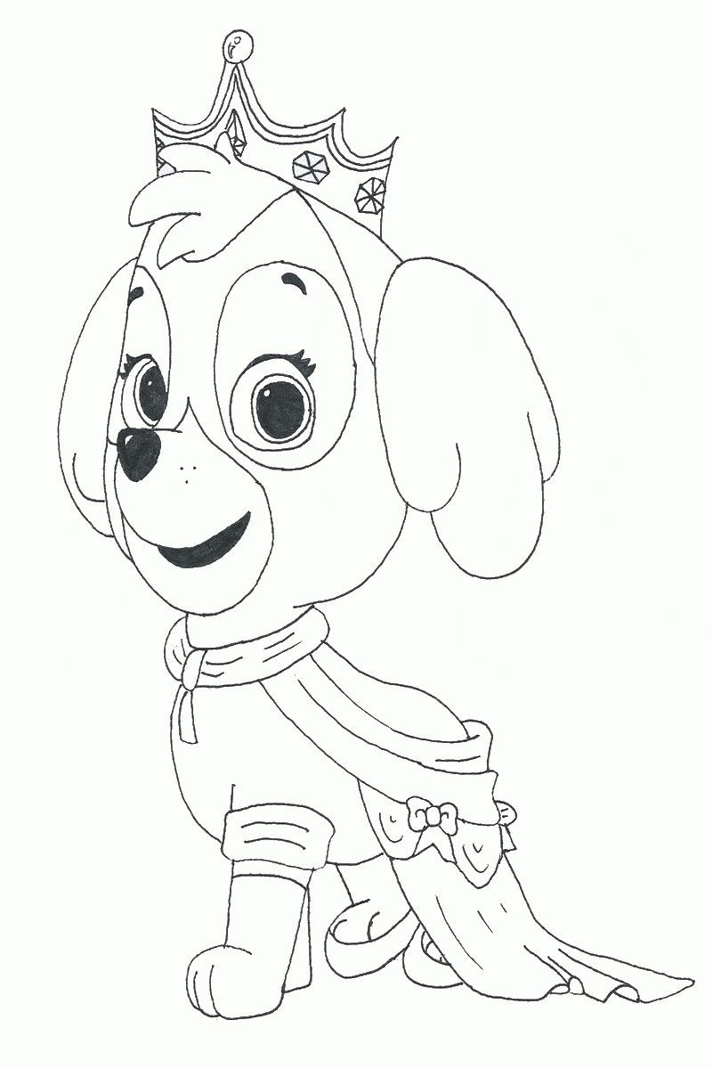 skye paw patrol coloring page