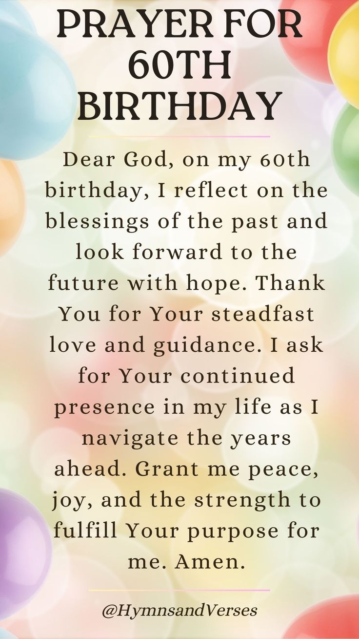 60th Birthday Prayer