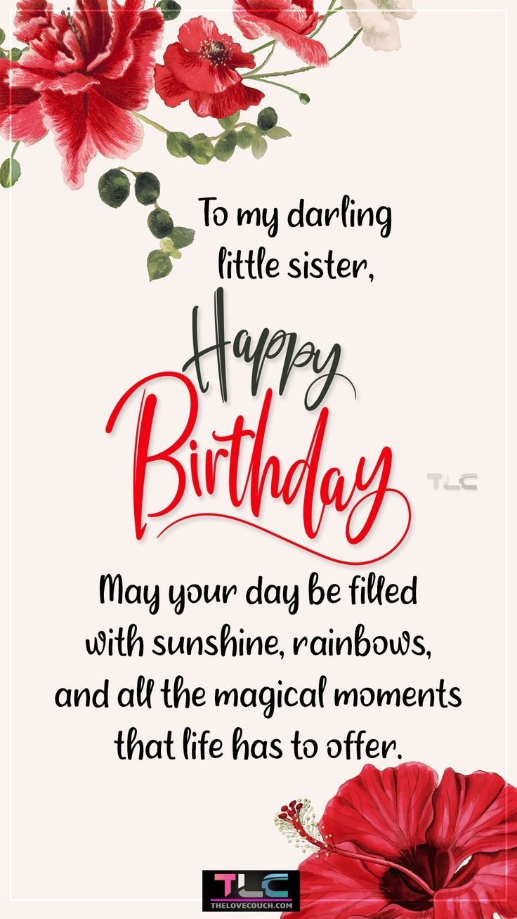 65 Birthday Wishes For Younger Sister