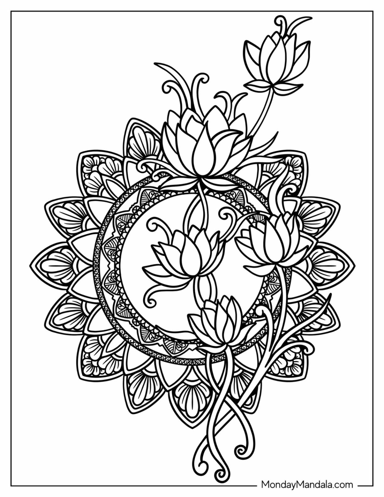 floral mandala coloring pages
