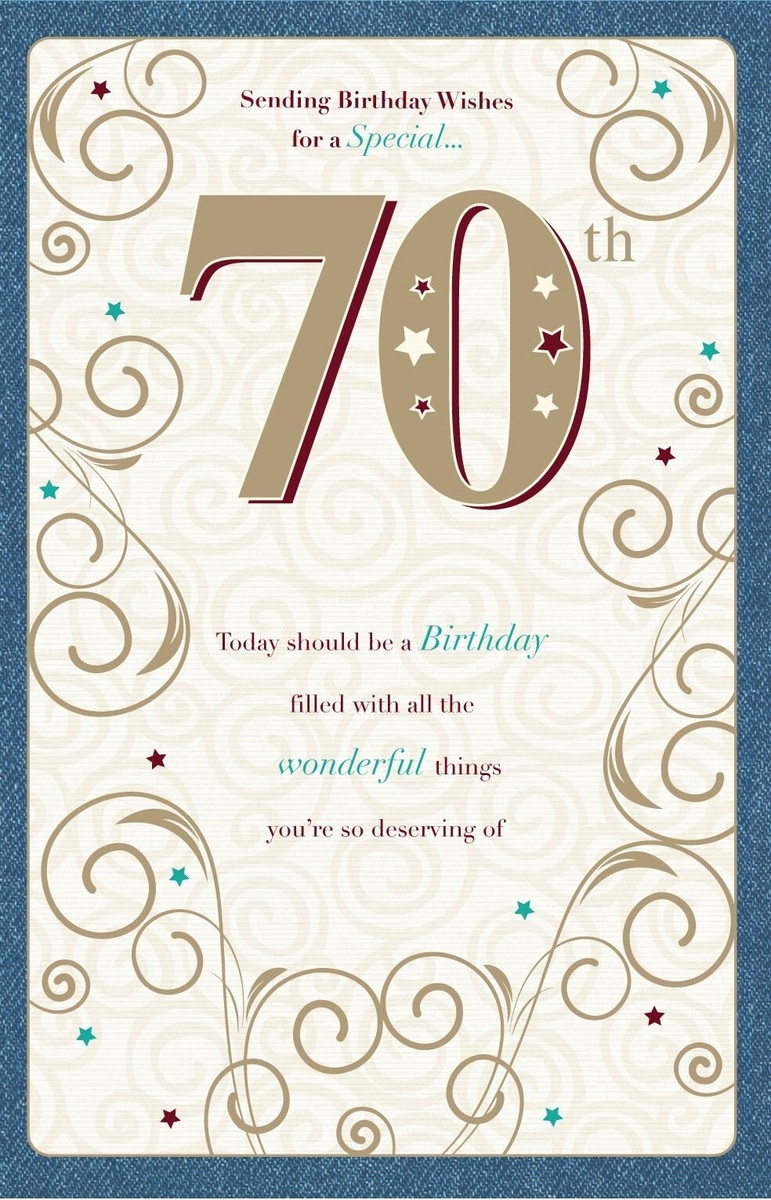 70th Happy Birthday Card Sending Birthday Wishes For A Special 70 Scroll Design EBay