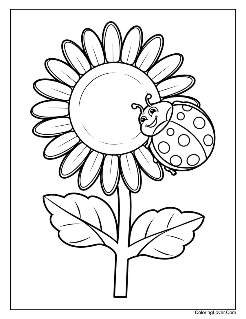 easy flower coloring pages