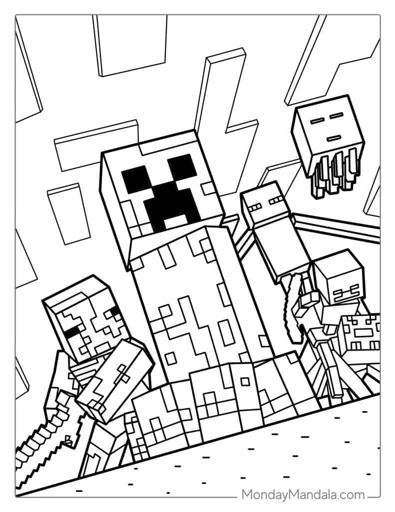 Minecraft Printable Colouring Pages