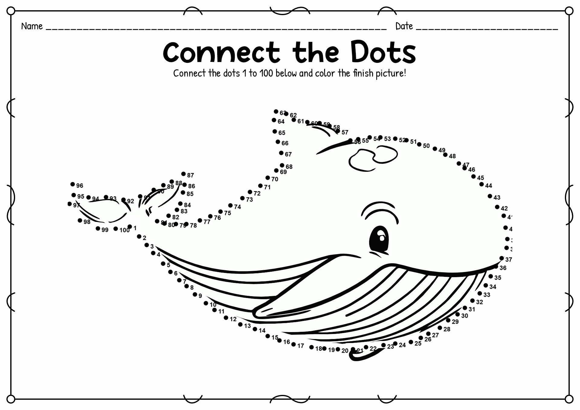 9 Printable Dot To Dot Worksheets 1 100 Free PDF At Worksheeto Worksheets Library