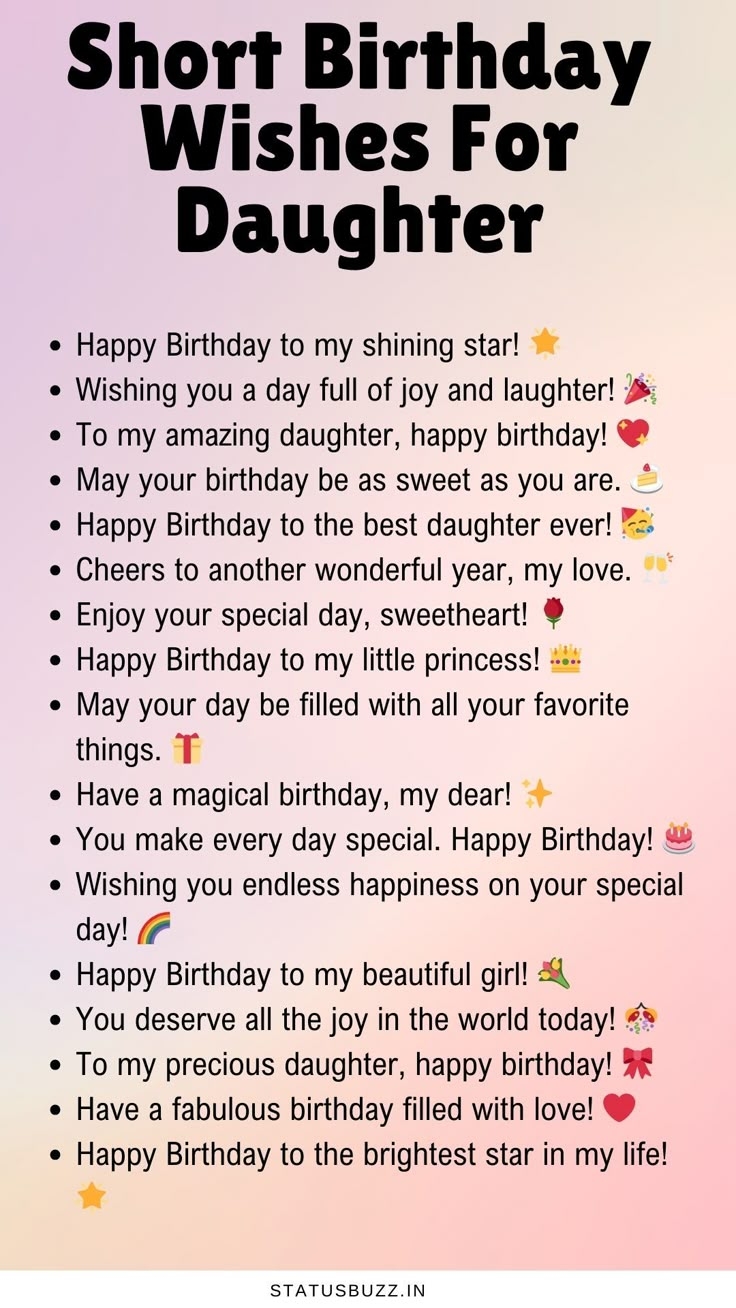 quotes of birthday wishes for daughter