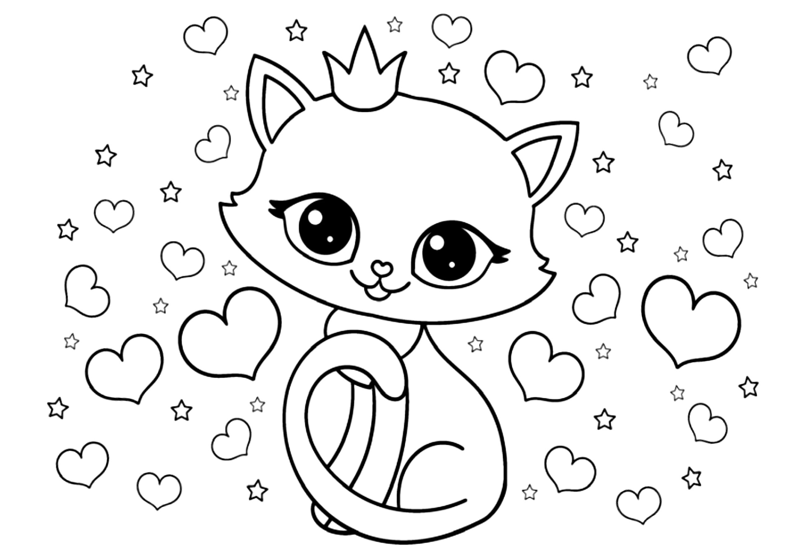 free cat coloring sheets