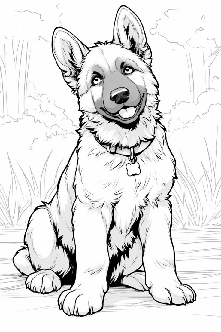 German Shepherd Dog Coloring Pages