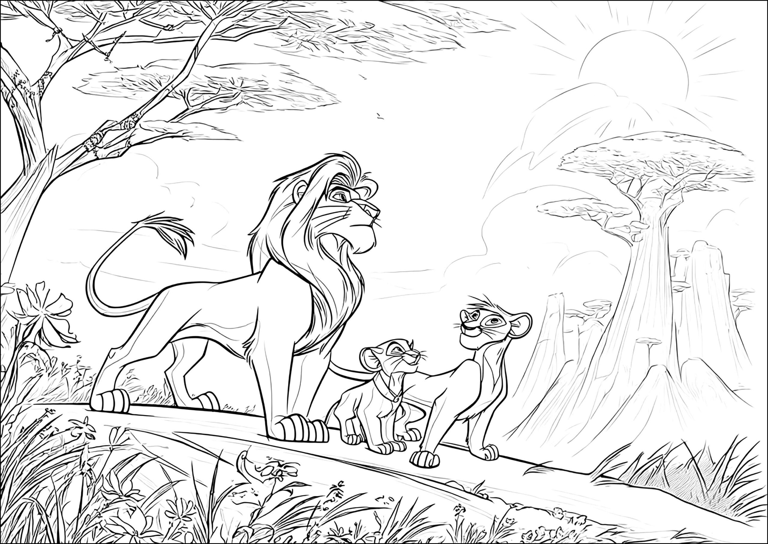 coloring pictures lion king
