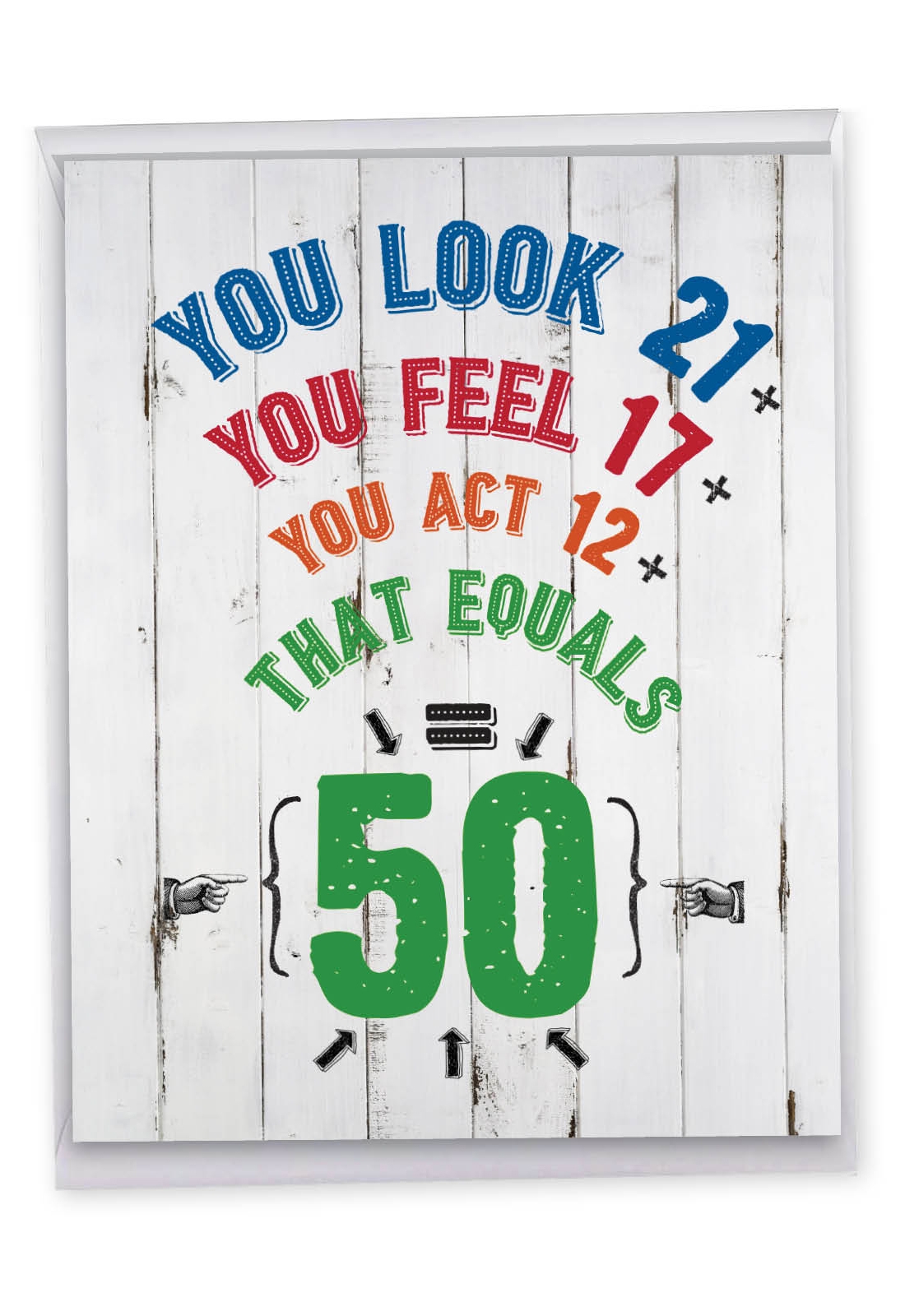 Age Equation 50 Funny Milestone Birthday Giant Card