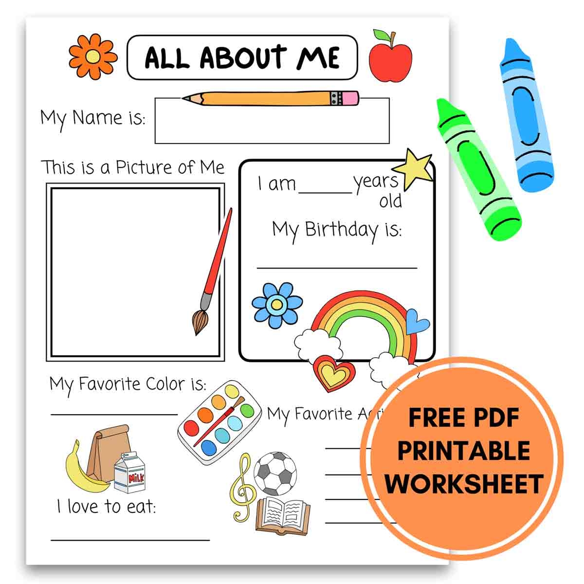 All About Me Worksheet Preschool