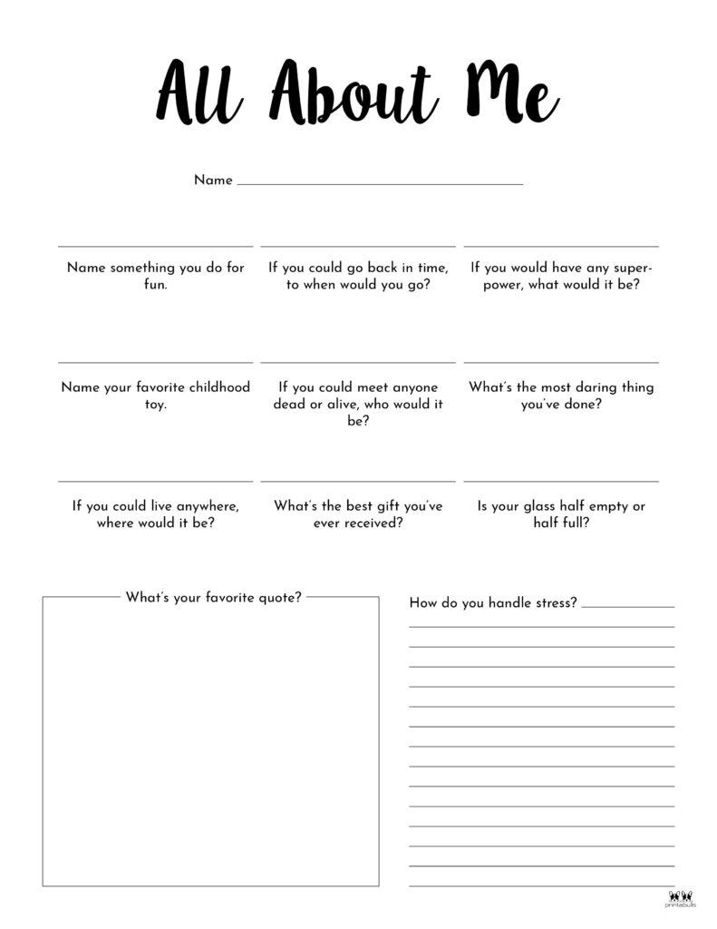 get to know me worksheet for adults